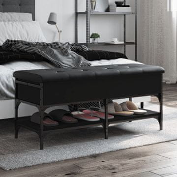 Vidaxl vidaXL Klop za čevlje, črna, 102 x 42 x 45 cm, material na osnovi lesa