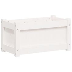 Vidaxl Vrtno cvetlično korito belo 60x31x31 cm trdna borovina