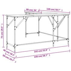 Vidaxl Pisalna miza sonoma hrast 149x149x75 cm inženirski les