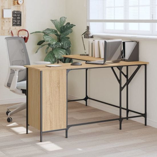 Vidaxl Pisalna miza sonoma hrast 141x141x75 cm inženirski les
