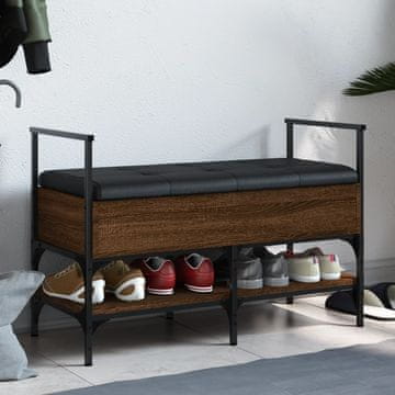 Vidaxl vidaXL Klop za čevlje rjav hrast 85,5x42x57,5 cm