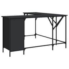Vidaxl Pisalna miza črna 141x141x75 cm inženirski les
