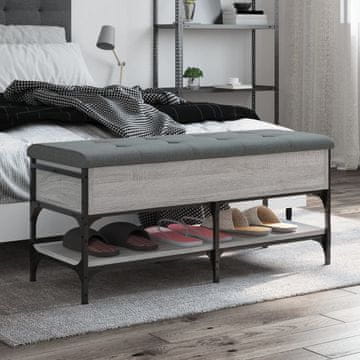 Vidaxl vidaXL Klop za čevlje, siv hrast sonoma, 102x42x45 cm