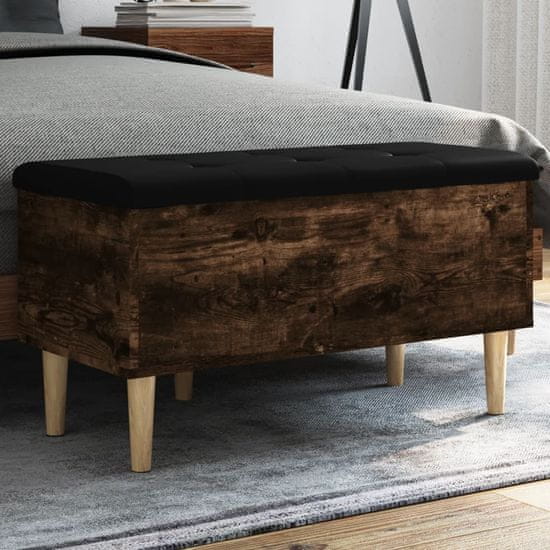 Vidaxl Klop za shranjevanje dimljen hrast 82x42x46 cm inženirski les