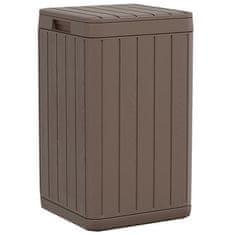 Vidaxl Zunanji koš za smeti rjav 38x38x65 cm PP
