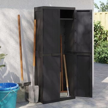 Vidaxl vidaXL Vrtna omarica črna 65x37x165 cm PP