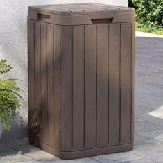 Vidaxl Zunanji koš za smeti rjav 38x38x65 cm PP