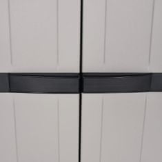 Vidaxl Zunanja omara siva in črna 65x37x165 cm PP