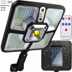 Malatec Solarna cestna 220 SMD+15 COB LED svetilka s PIR sezorjem črna + daljinec