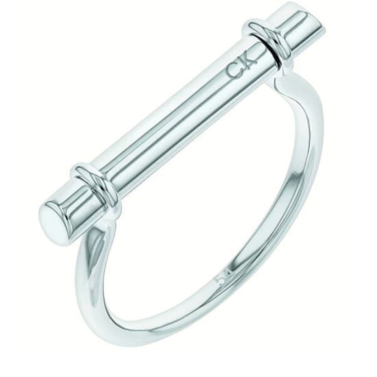 Calvin Klein Minimalističen jekleni prstan Elongated Linear 35000022