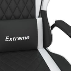 Vidaxl Gaming stol črno in belo umetno usnje