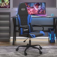 Greatstore Gaming stol črno in modro umetno usnje