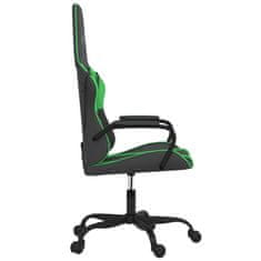 Vidaxl Gaming stol črno in zeleno umetno usnje