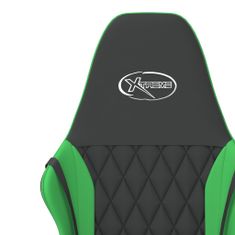 Vidaxl Gaming stol črno in zeleno umetno usnje