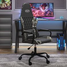 Vidaxl Masažni gaming stol črno in kamuflažno umetno usnje
