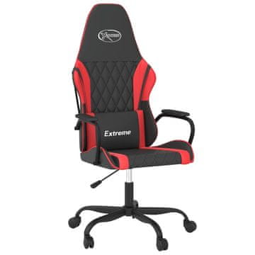 Vidaxl Masažni gaming stol črno in rdeče umetno usnje