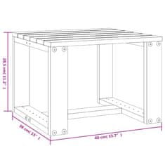 Vidaxl Vrtna stranska mizica siva 40x38x28,5 cm trdna borovina