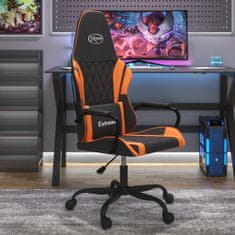 Greatstore Masažni gaming stol črno in oranžno umetno usnje