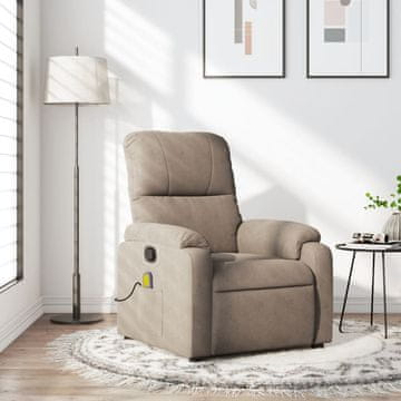Vidaxl vidaXL Nagibni masažni stol, taupe, oblazinjenje iz mikrovlaken