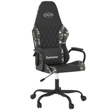 Vidaxl Masažni gaming stol črno in kamuflažno umetno usnje