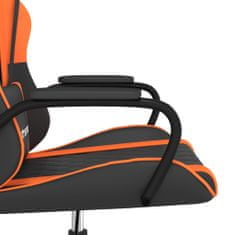 Vidaxl Gaming stol črno in oranžno umetno usnje