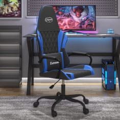 Greatstore Masažni gaming stol črno in modra umetno usnje