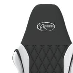 Vidaxl Masažni gaming stol črno in belo umetno usnje