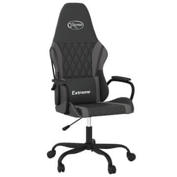 Vidaxl Gaming stol črno in siva umetno usnje