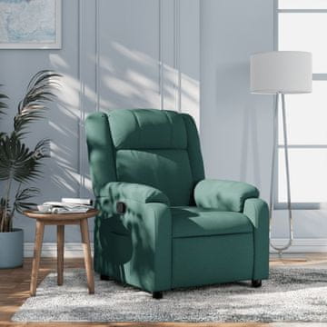 Vidaxl vidaXL Naslanjač, temno zelen, oblazinjen s tkanino