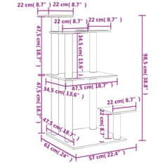 Vidaxl Mačji praskalnik s platformami krem 98,5 cm