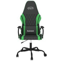 Vidaxl Gaming stol črno in zeleno umetno usnje