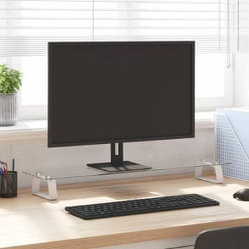 Vidaxl vidaXL Stojalo za monitor belo 80x20x8 cm steklo in kovina