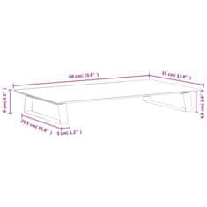 Vidaxl Stojalo za monitor belo 60x35x8 cm kaljeno steklo in kovina