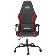 Vidaxl Gaming stol črno in vinsko rdeče umetno usnje