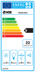 VOX electronics TRD6F49IX kuhinjska napa