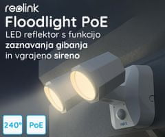 Reolink Floodlight PoE LED reflektor, pametni, 2000lum, 4200K, senzor gibanja, IP65 vodoodpornost