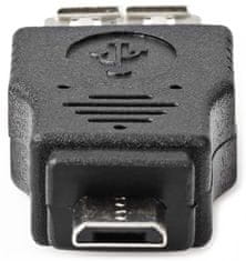 Nedis USB 2.0 adapter/ USB micro B vtič - USB A vtič/ črn/ blister