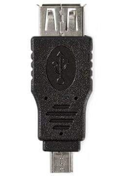 Nedis USB 2.0 adapter/ USB micro B vtič - USB A vtič/ črn/ blister