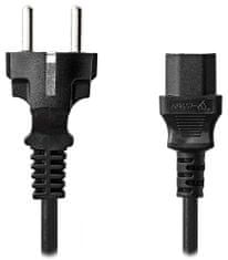 Nedis Napajalni kabel 230V/ 10A priključek/ priključek IEC-320-C13/ vtič Schuko/ črn/ v razsutem stanju/ 2 m