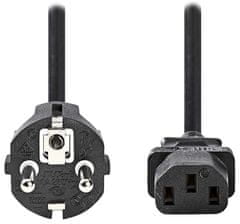 Nedis Napajalni kabel 230V/ 10A priključek/ priključek IEC-320-C13/ vtič Schuko/ črn/ v razsutem stanju/ 2 m