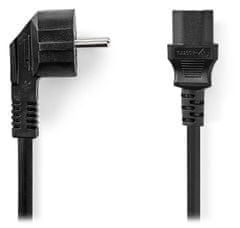Nedis 230V napajalni kabel/ 10A priključek/ priključek IEC-320-C13/ kotni vtič Schuko/ črn/ v razsutem stanju/ 3 m