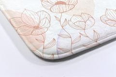 tulup.si Kopalniška preproga Cvetno cvetje 90x60 cm Bela in siva