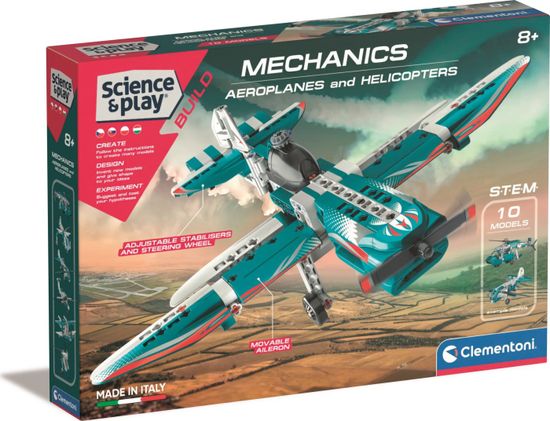 Clementoni Science&Play Mehanski laboratorij Letala in helikopterji 10v1