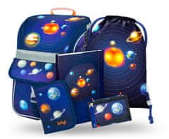 BAAGL 5 SET Zippy Planets: aktovka, svinčnik, torba, denarnica, mape