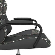 Greatstore Masažni gaming stol črno in kamuflažno umetno usnje