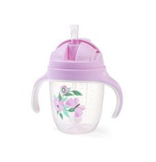 BabyOno Učna skodelica s slamico Butterfly 6m+