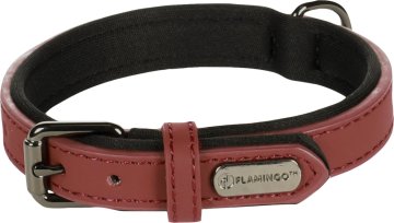 Flamingo Binti Usnjena ovratnica z neoprenom Rdeča XS/S