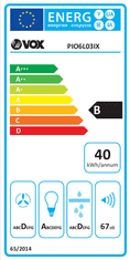 VOX electronics PIO6L03IX izvlečna kuhinjska napa