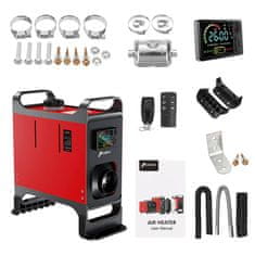 slomart parkirni grelnik / grelnik hcalory hc-a02, 8 kw, dizel, bluetooth (rdeča)