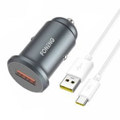 slomart komplet za polnjenje mini gsm avtomobilov foneng c15 4a usb tipa c (kovinski)